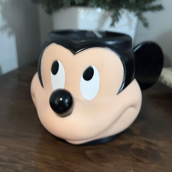 Vintage Applause Inc 3D Disney Mickey Mouse Head Face w/ ears Plastic Cup Mug - Picture 7 of 7